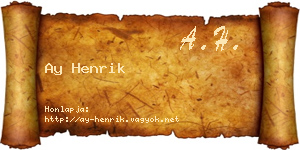 Ay Henrik névjegykártya
