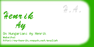 henrik ay business card